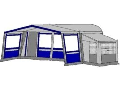 Te Velde Voortent De Wenne 240 Cm Blauw -KampeerKoning Verkoop 1 2 te velde voortenten met uitbouw de wenne blauw6