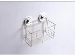 Kampa Chroome Zuignap Opbergmandje -KampeerKoning Verkoop 39 2 kampa chroome zuignap opbergmandje