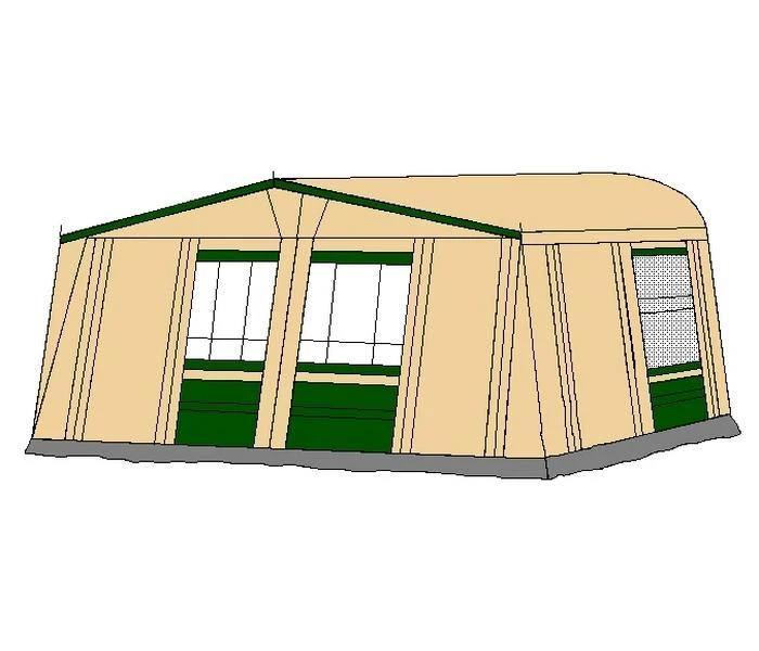 Te Velde Voortent + Uitbouw Prelude 250 Cm Groen 3 Te Velde Voortent + Uitbouw Prelude 250 Cm Groen