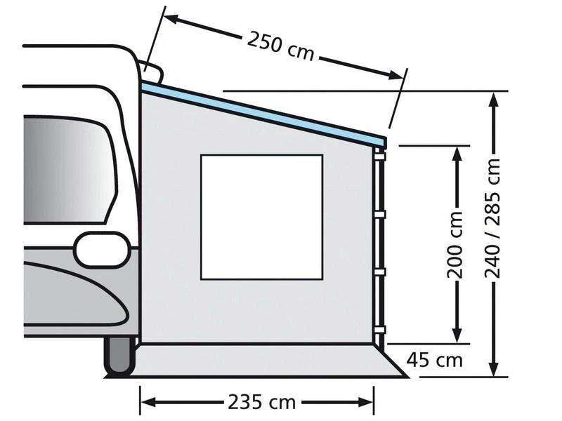 Eurotrail Zijwand Cassetteluifel Met Raam 250 4 Eurotrail Zijwand Cassetteluifel Met Raam 250 - Afbeelding 2