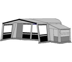Te Velde Voortent De Vaart Lux 240 Cm Antraciet -KampeerKoning Verkoop te velde voortenten met uitbouw en luifel de vaart lux antraciet2